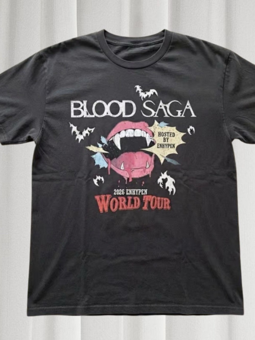 Enhypen Blood Saga Black Graphic Tee - 2026 World Tour